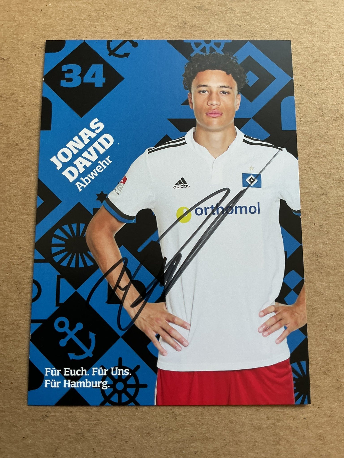 Jonas David, Germany 🇩🇪 Hamburger SV 2021/22 hand signed - Autographs-World
