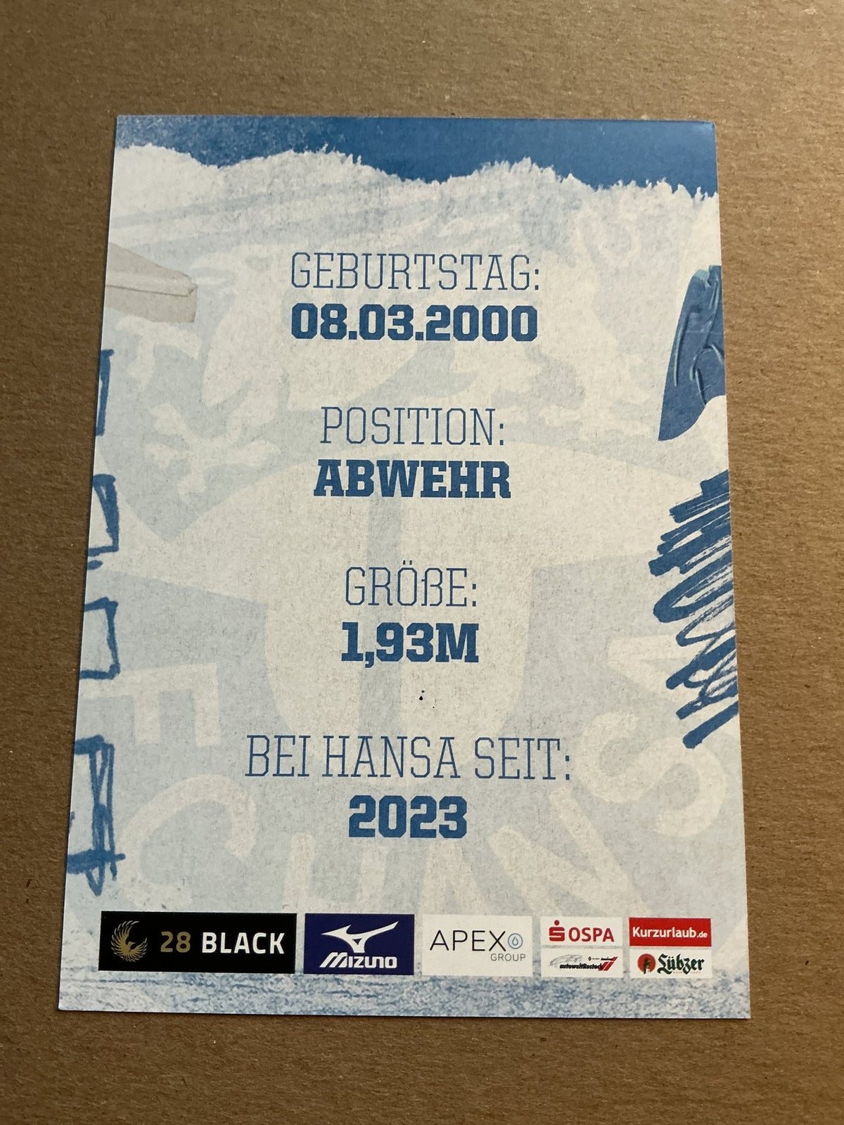 Jonas David, Germany 🇩🇪 Hansa Rostock 2023/24 hand signed - Autographs-World