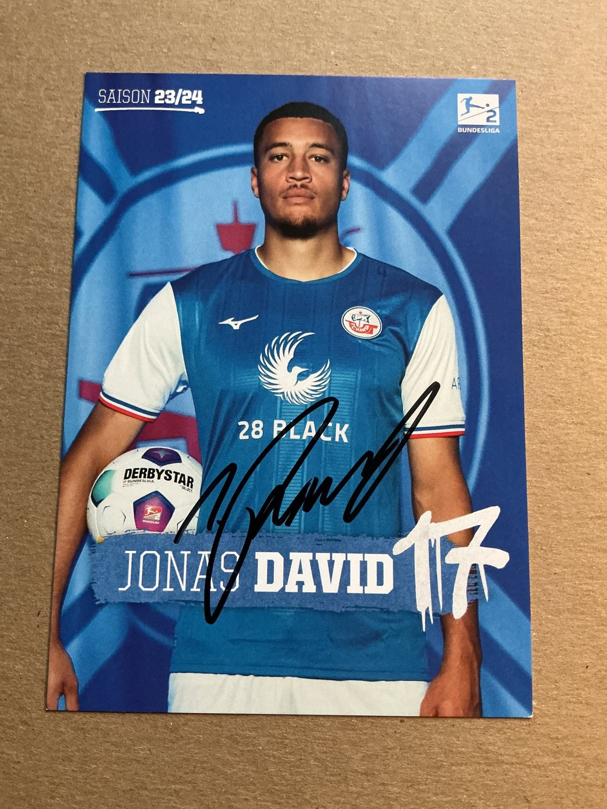 Jonas David, Germany 🇩🇪 Hansa Rostock 2023/24 hand signed - Autographs-World