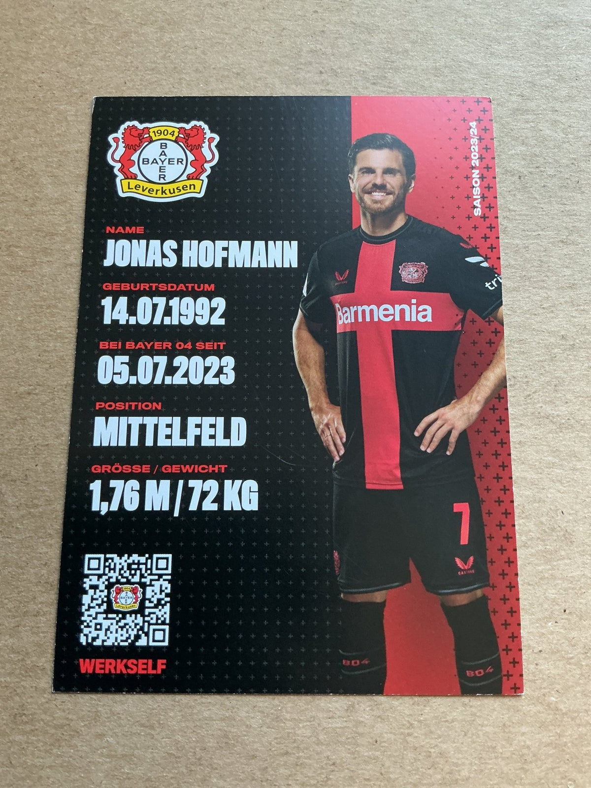Jonas Hofmann, Germany 🇩🇪 Bayer 04 Leverkusen 2023/24 hand signed - Autographs-World