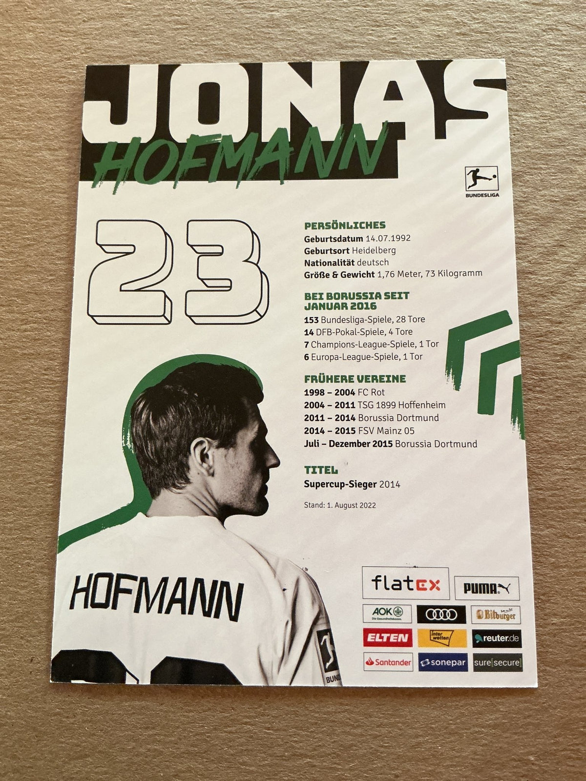 Jonas Hofmann, Germany 🇩🇪 Borussia Mönchengladbach 2022/23 hand signed - Autographs-World