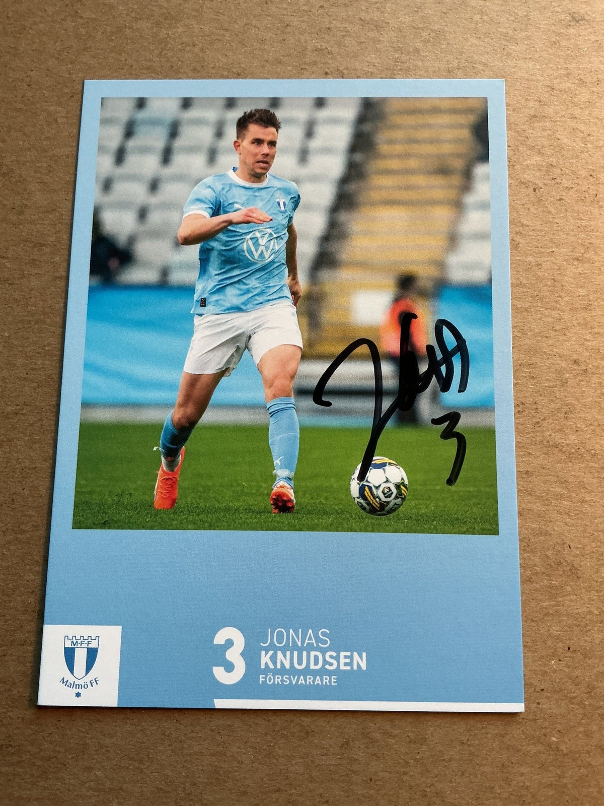 Jonas Knudsen, Denmark 🇩🇰 Malmö FF 2023/24 hand signed - Autographs-World