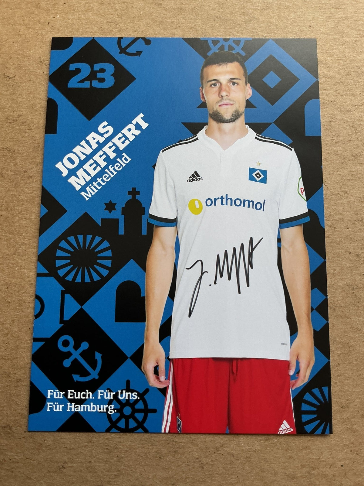 Jonas Meffert, Germany 🇩🇪 Hamburger SV 2021/22 hand signed - Autographs-World