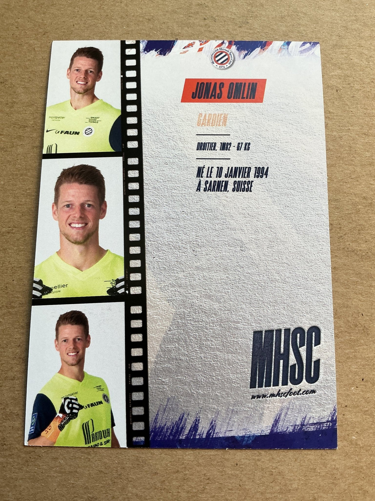 Jonas Omlin, Switzerland 🇨🇭 Montpellier HSC 2022/23 hand signed - Autographs-World
