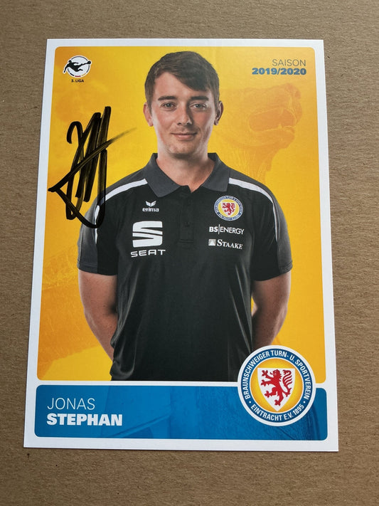 Jonas Stephan, Germany 🇩🇪 Eintracht Braunschweig 2019/20 hand signed - Autographs-World