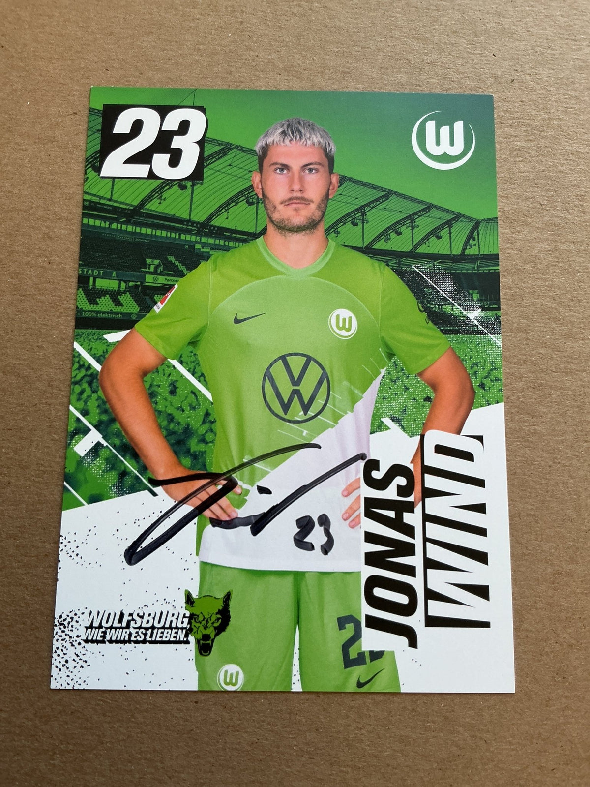 Jonas Wind, Denmark 🇩🇰 VfL Wolfsburg 2023/24 hand signed - Autographs-World