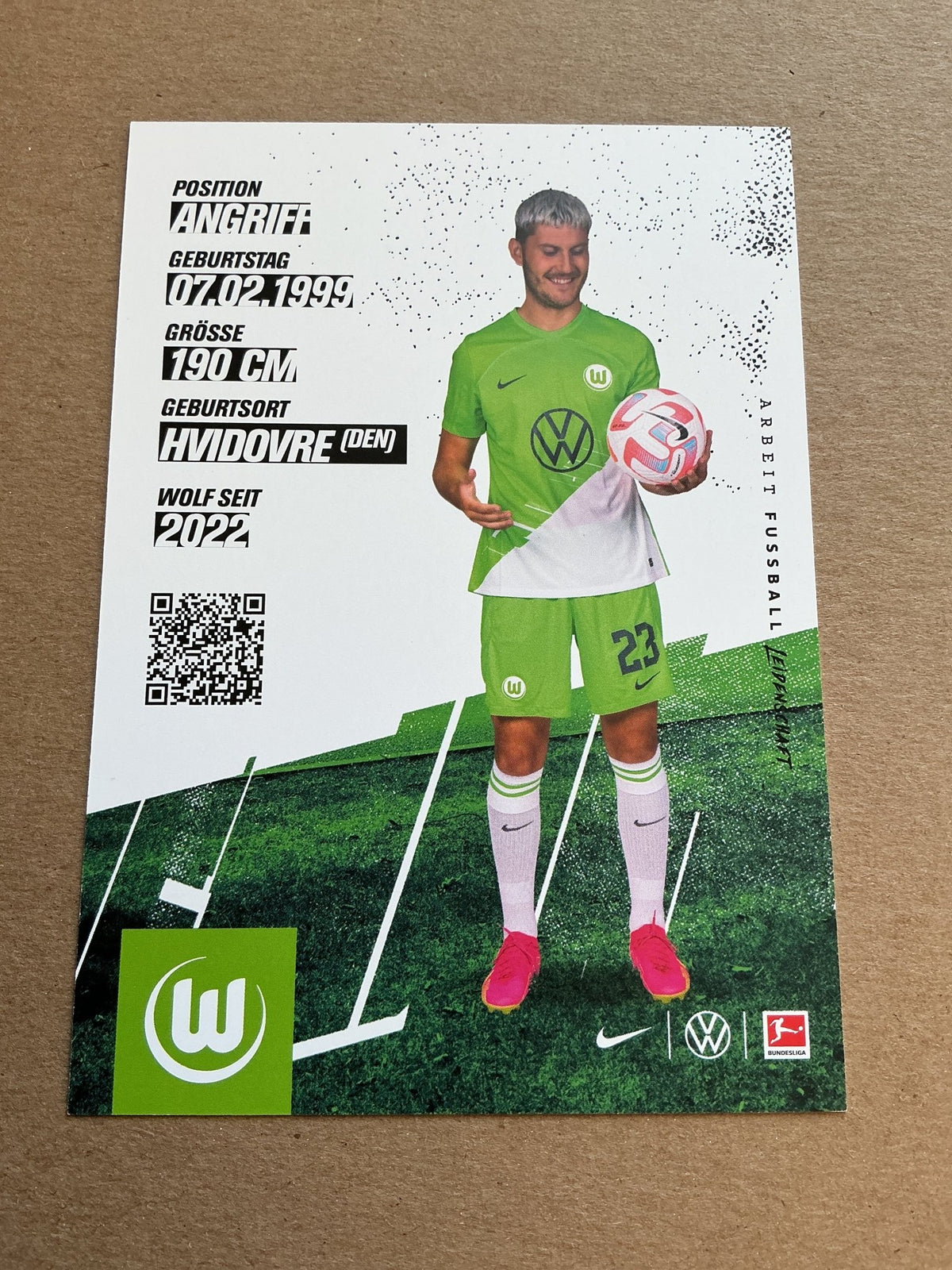 Jonas Wind, Denmark 🇩🇰 VfL Wolfsburg 2023/24 hand signed - Autographs-World