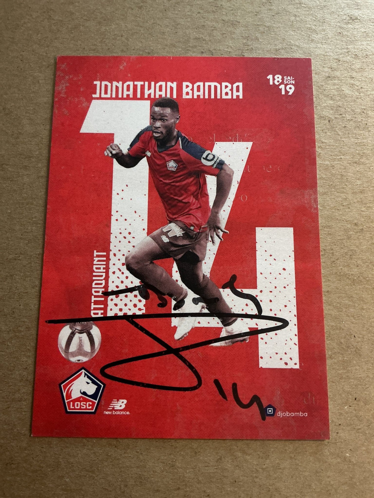 Jonathan Bamba, Ivory Coast 🇨🇮 Lille OSC 2018/19 hand signed - Autographs-World