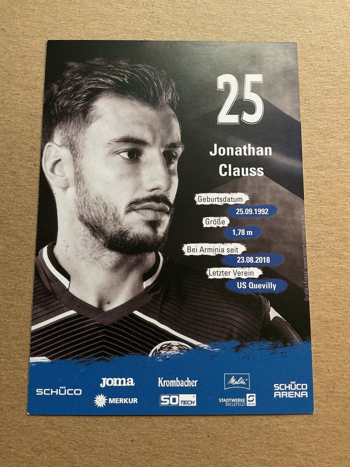 Jonathan Clauss, France 🇫🇷 Arminia Bielefeld 2019/20 hand signed - Autographs-World