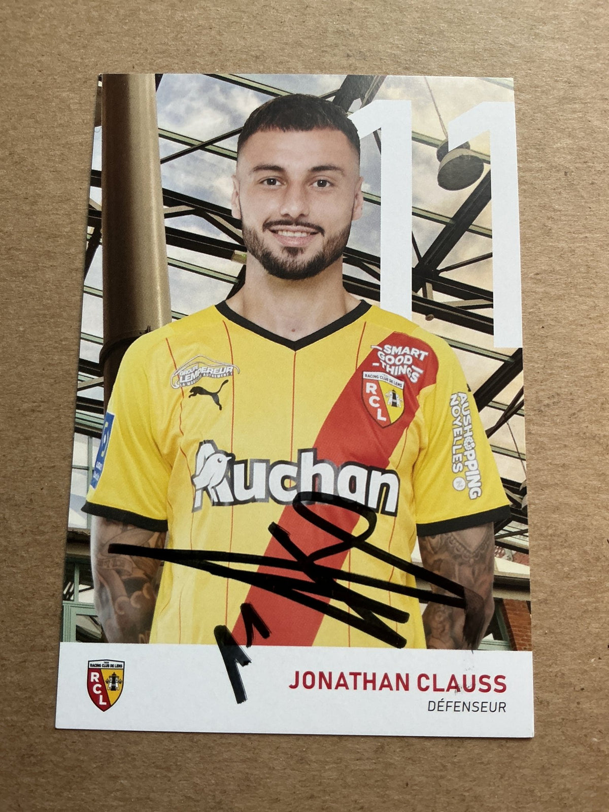 Jonathan Clauss, France 🇫🇷 RC Lens 2021/22 hand signed - Autographs-World