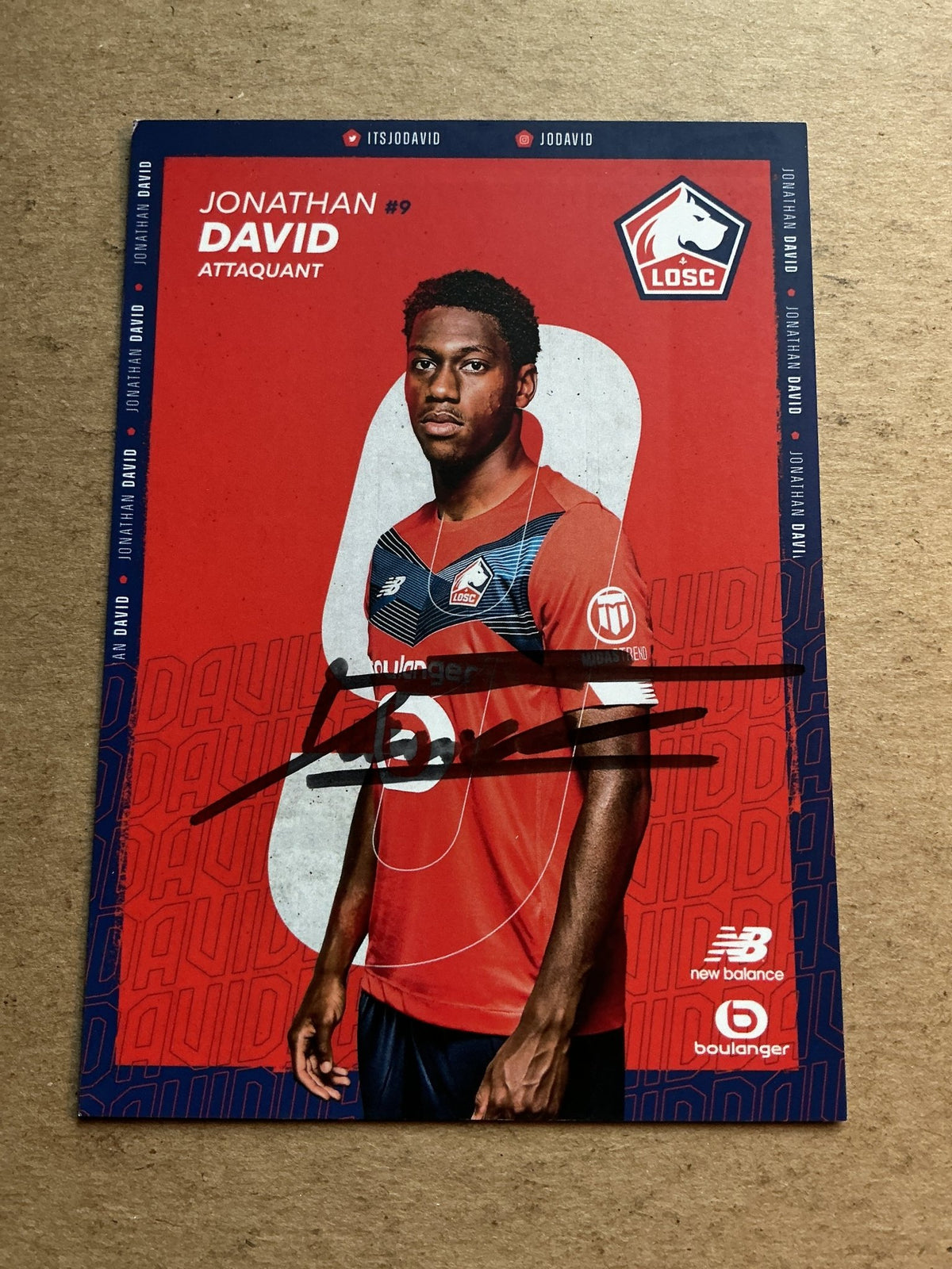 Jonathan David, Canada 🇨🇦 Lille OSC 2020/21 hand signed - Autographs-World