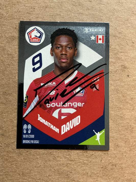 Jonathan David, Canada 🇨🇦 Lille OSC 2024 Panini hand signed - Autographs-World