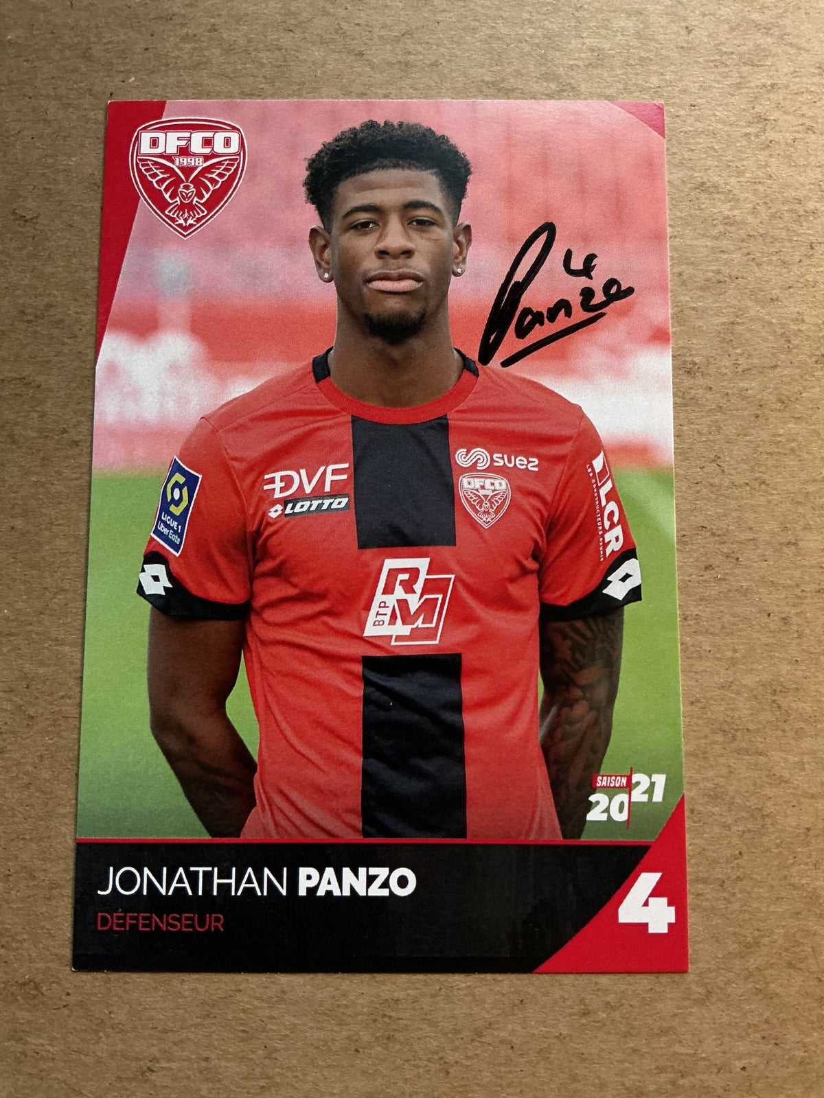 Jonathan Panzo, England 🏴󠁧󠁢󠁥󠁮󠁧󠁿 Dijon FCO 2020/21 hand signed - Autographs-World
