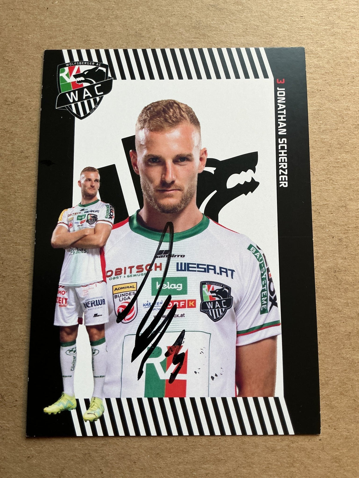 Jonathan Scherzer, Austria 🇦🇹 Wolfsberger AC 2023/24 hand signed - Autographs-World