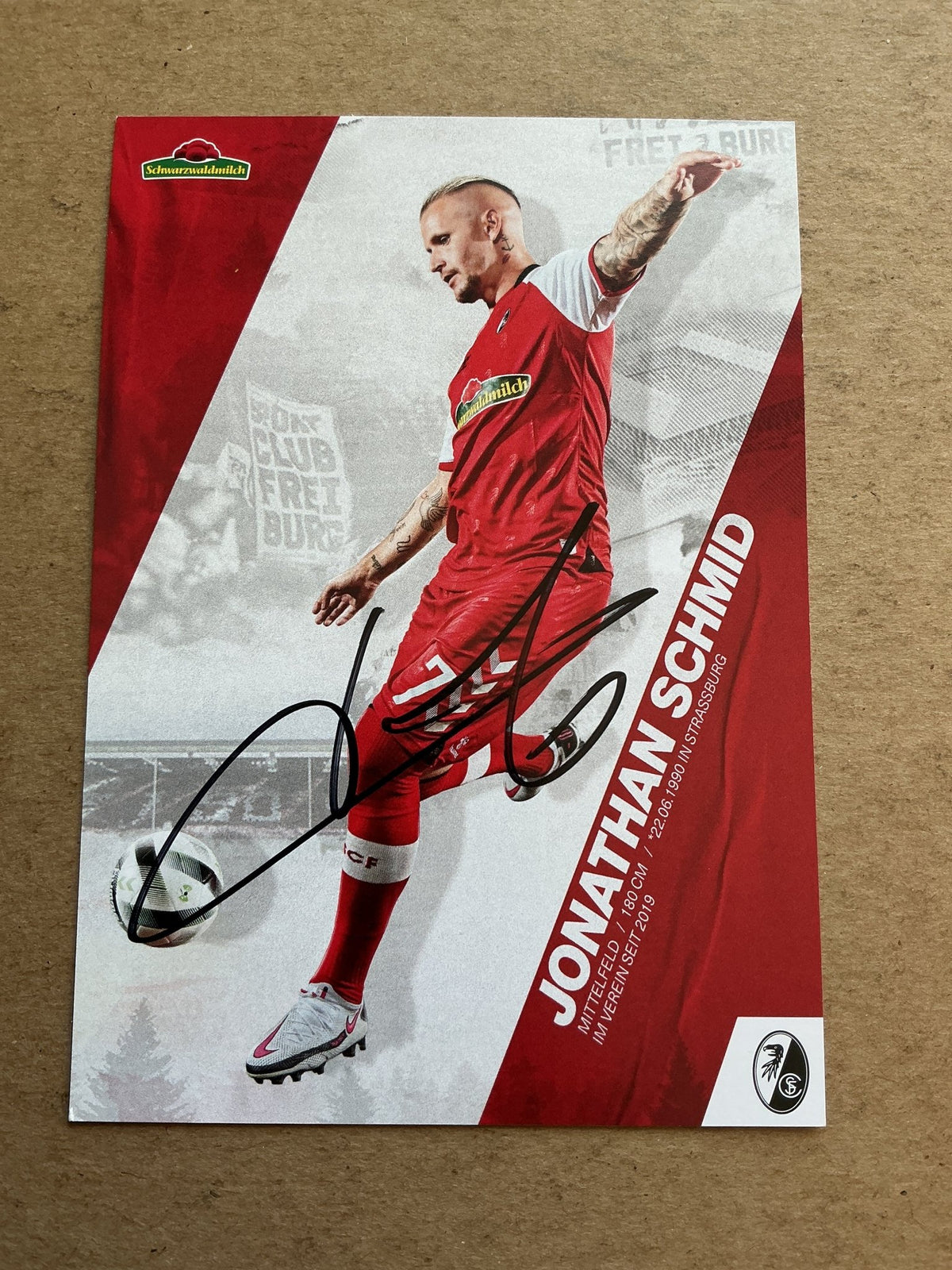 Jonathan Schmid, France 🇫🇷 SC Freiburg 2020/21 hand signed - Autographs-World