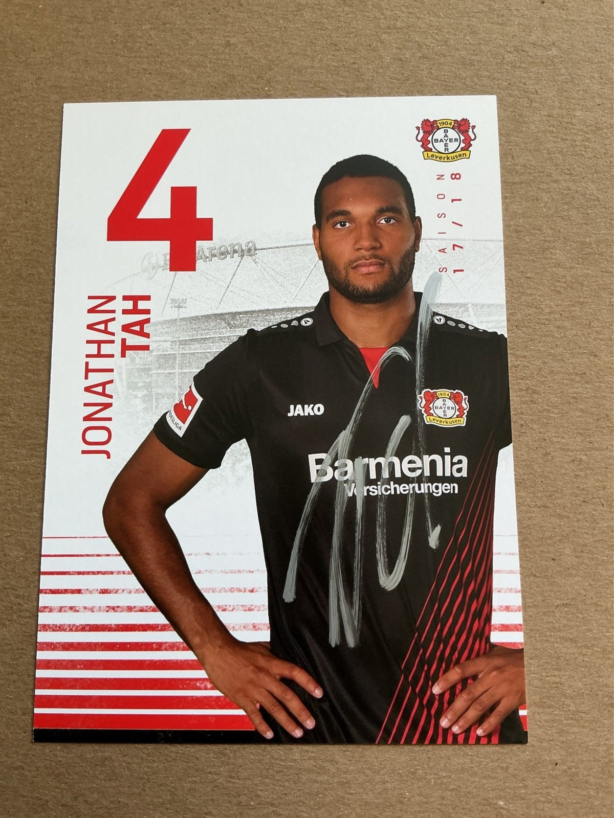 Jonathan Tah, Germany 🇩🇪 Bayer 04 Leverkusen 2017/18 hand signed - Autographs-World