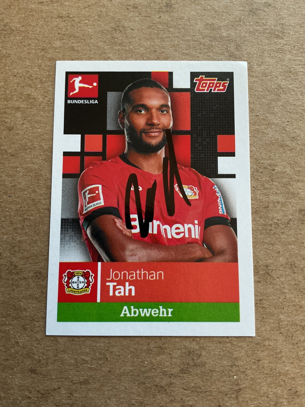 Jonathan Tah, Germany 🇩🇪 Bayer Leverkusen 2019/20 Topps hand signed - Autographs-World