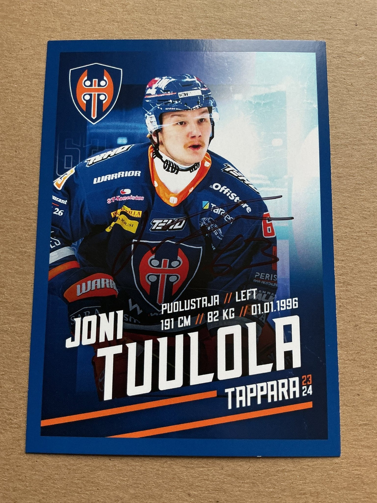 Joni Tuulola, Finland 🇫🇮 Tappara Tampere 2023/24 hand signed - Autographs-World
