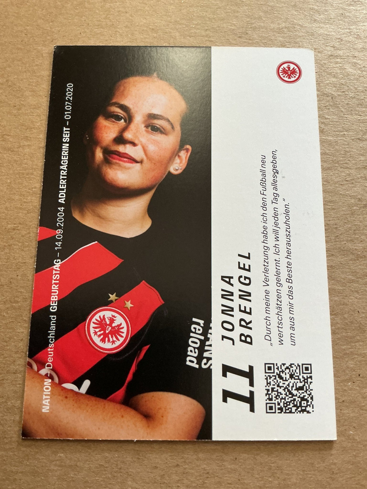 Jonna Brengel, Germany 🇩🇪 Eintracht Frankfurt 2023/24 hand signed - Autographs-World
