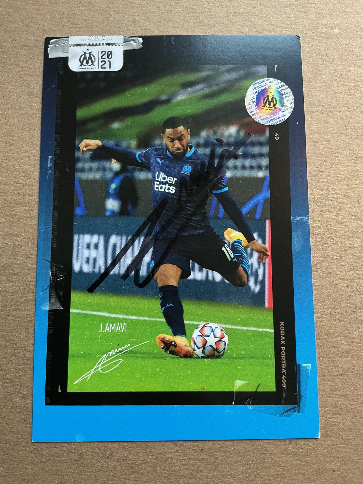 Jordan Amavi, France 🇫🇷 Olympique Marseille 2020/21 hand signed - Autographs-World