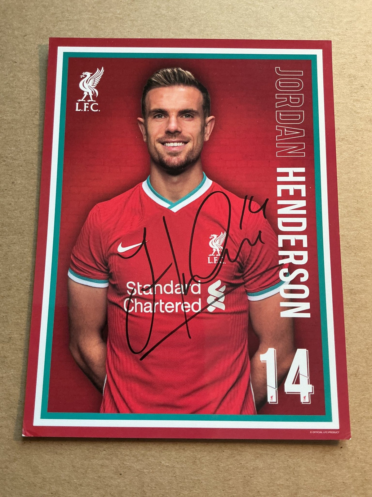 Jordan Henderson, England 🏴󠁧󠁢󠁥󠁮󠁧󠁿 Liverpool FC 2020/21 hand signed - Autographs-World
