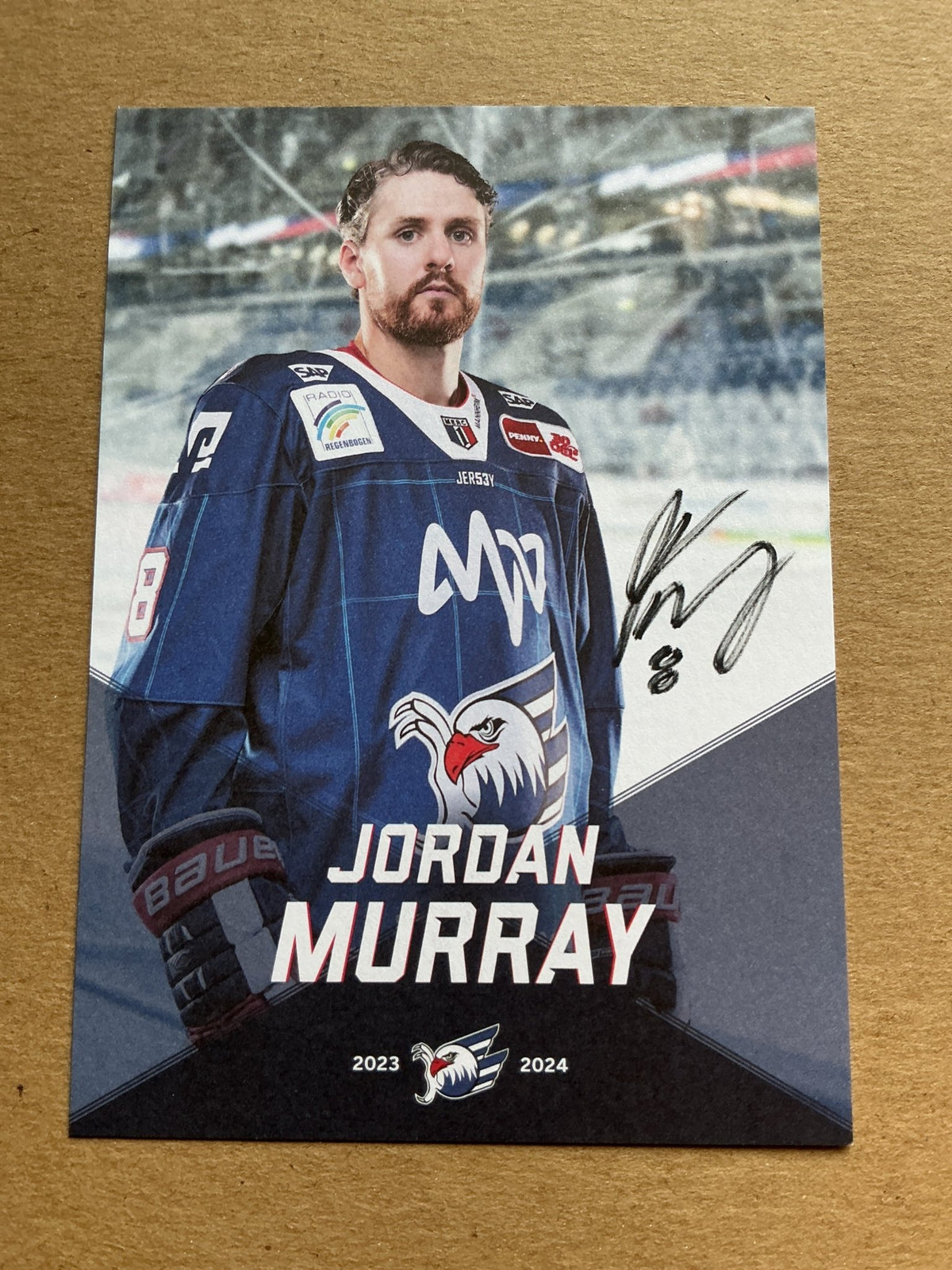Jordan Murray, Canada 🇨🇦 Adler Mannheim 2023/24 hand signed - Autographs-World