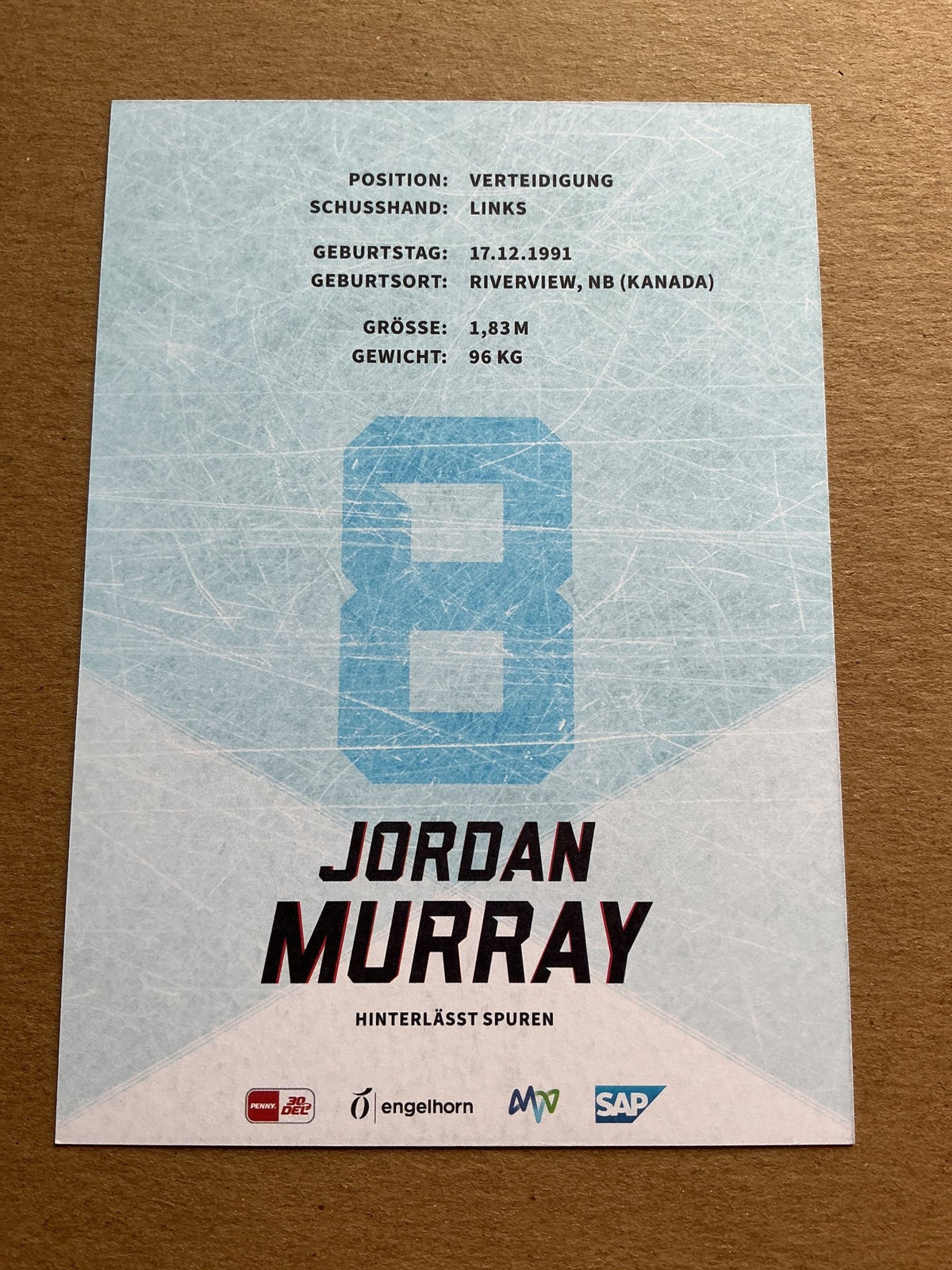 Jordan Murray, Canada 🇨🇦 Adler Mannheim 2023/24 hand signed - Autographs-World