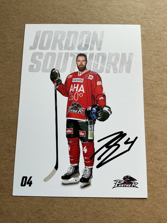 Jordan Southorn, Canada 🇨🇦 Augsburg Panther 2023/24 hand signed - Autographs-World