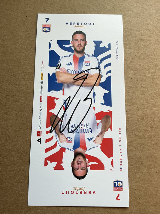 Jordan Veretout, France 🇫🇷 Olympique Lyon 2024/25 hand signed - Autographs-World