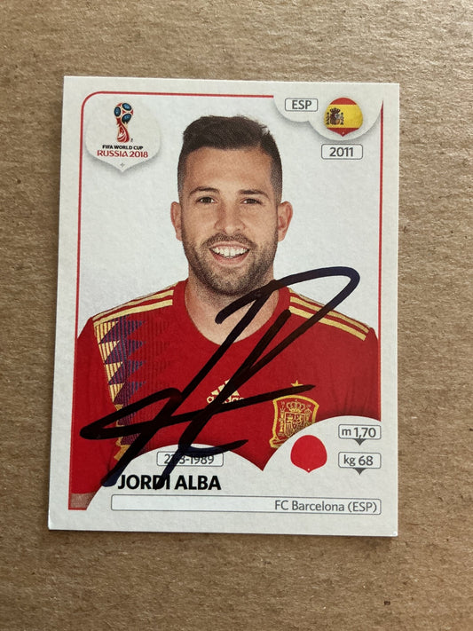 Jordi Alba, Spain 🇪🇸 FIFA World Cup 2018 Panini hand signed - Autographs-World