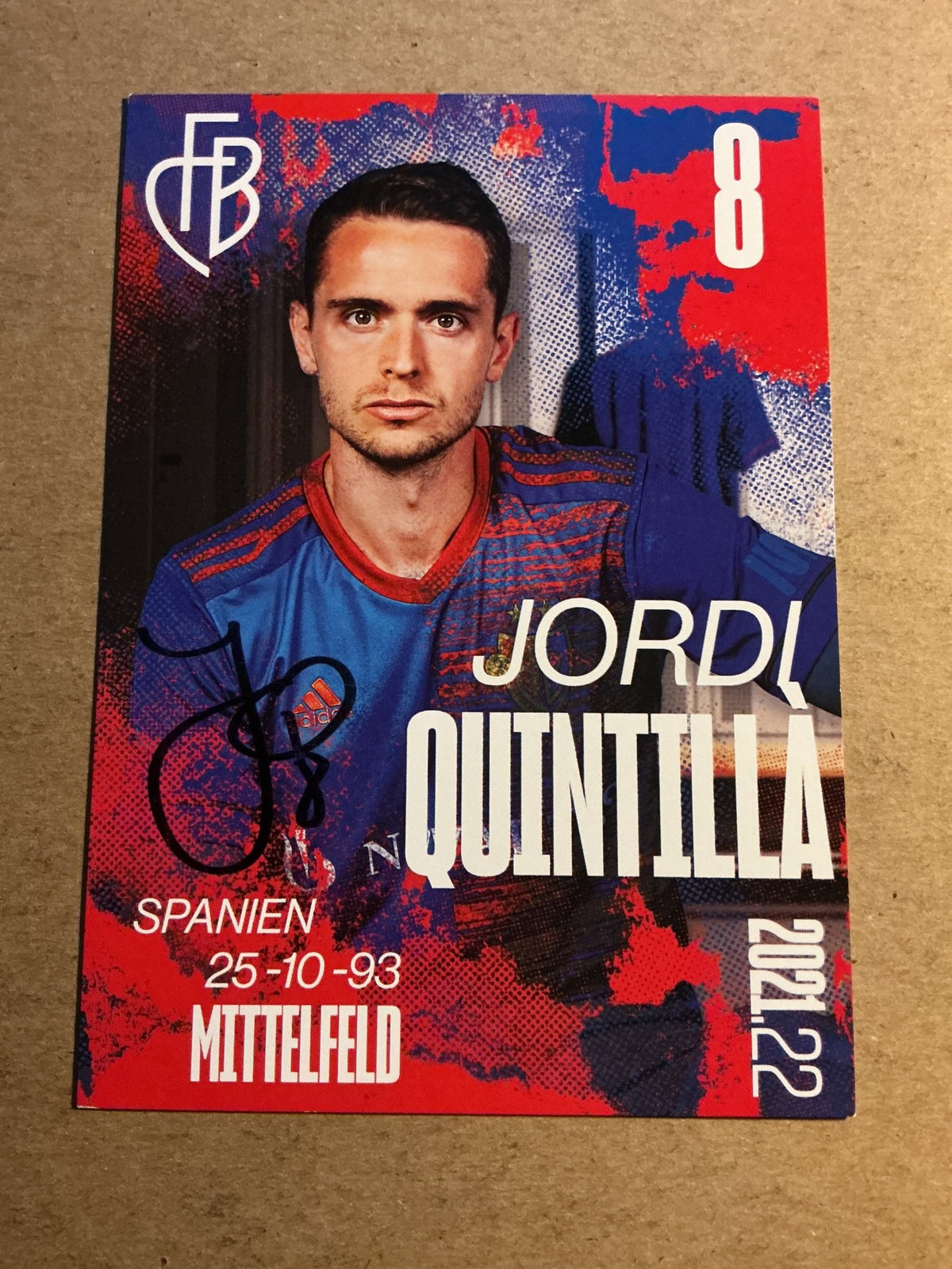 Jordí Quintillà, Spain 🇪🇸 FC Basel 2021/22 hand signed - Autographs-World