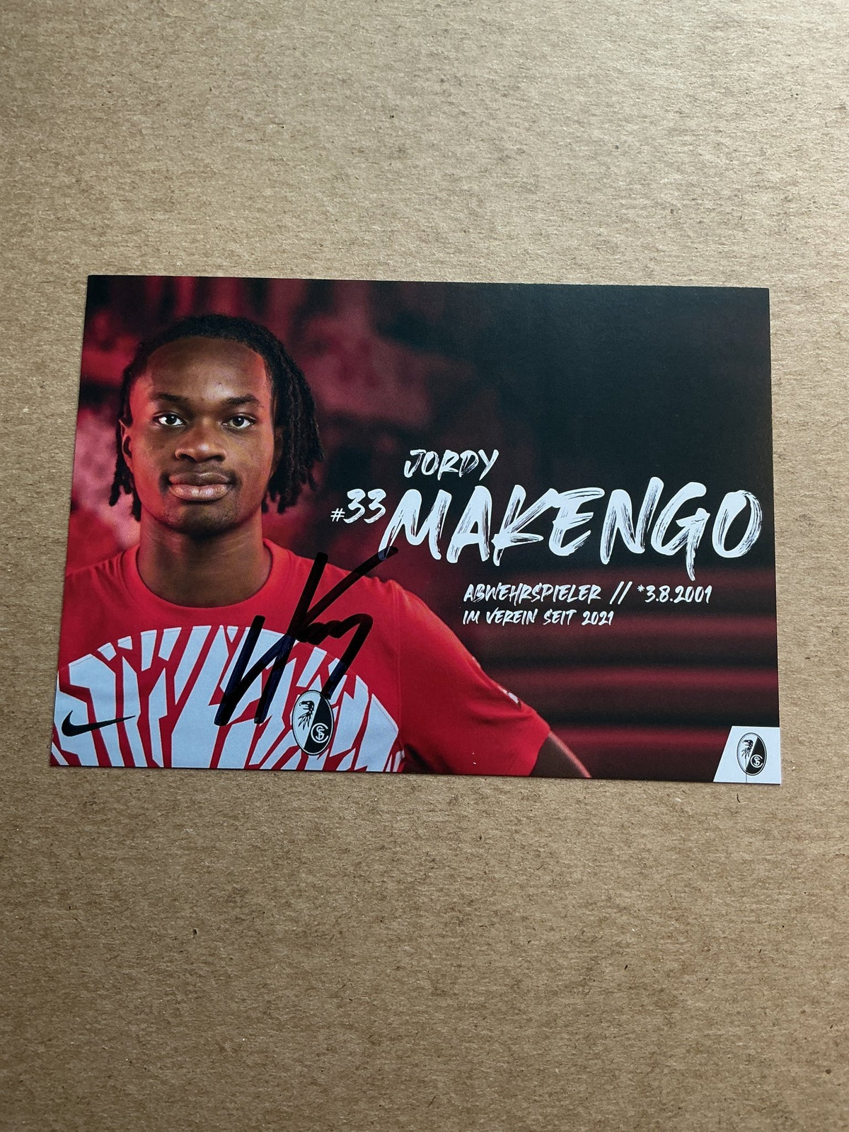Jordy Makengo, France 🇫🇷 SC Freiburg 2023/24 hand signed - Autographs-World