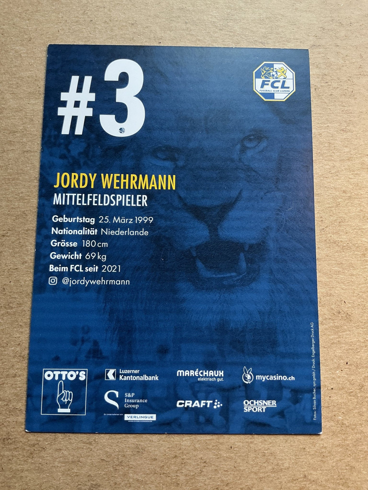 Jordy Wehrmann, Netherlands 🇳🇱 FC Luzern 2020/21 hand signed - Autographs-World