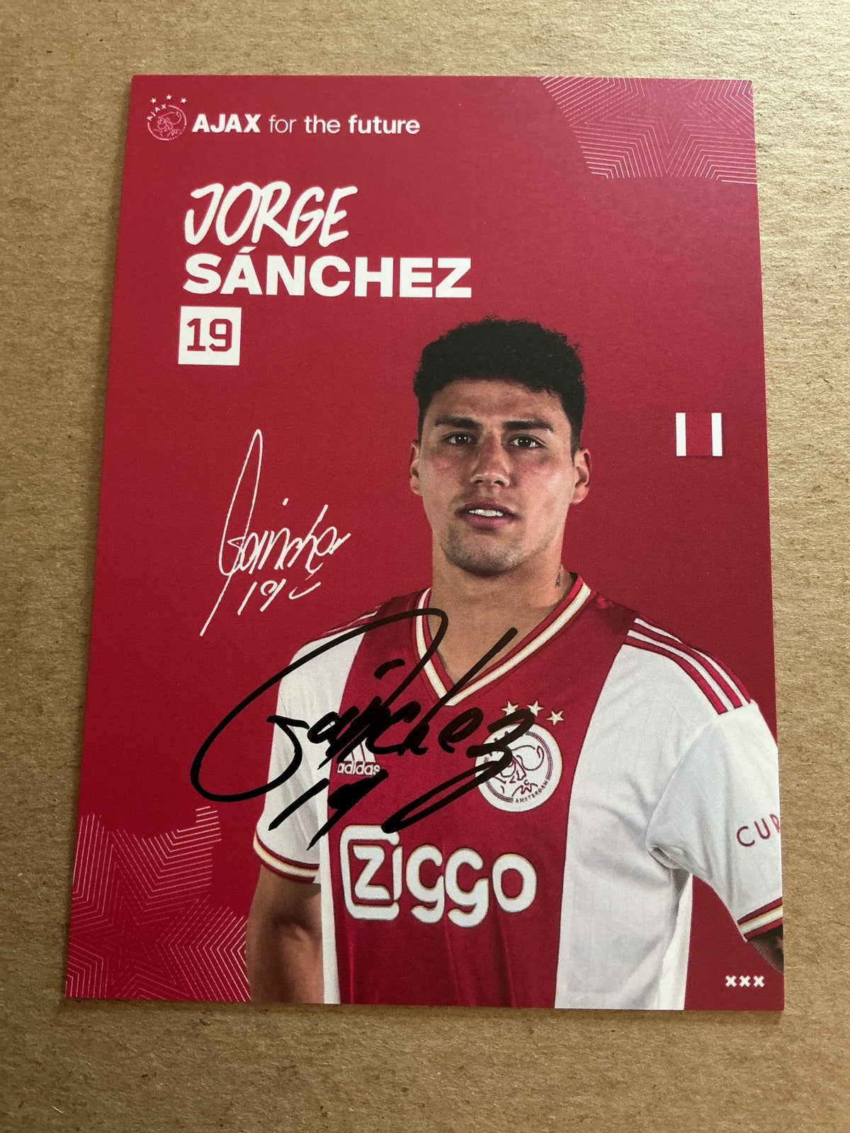 Jorge Sanchez, Mexico 🇲🇽 Ajax Amsterdam 2022/23 hand signed - Autographs-World