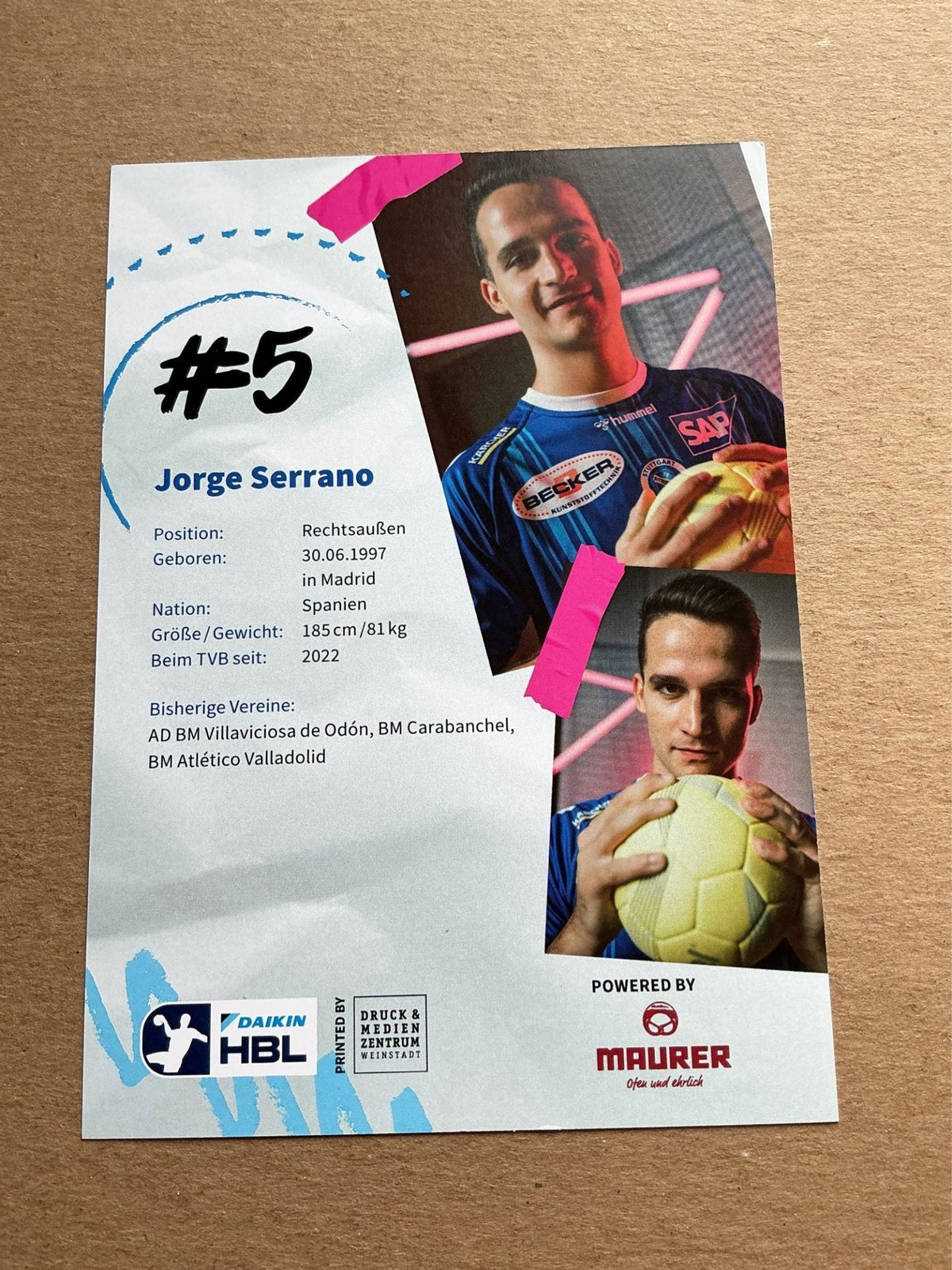 Jorge Serrano, Spain 🇪🇸 TVB 1898 Stuttgart 2024/25 hand signed - Autographs-World