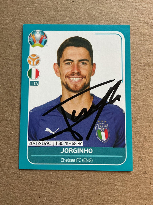 Jorginho, Italy 🇮🇹 UEFA Euro 2020 Panini hand signed - Autographs-World