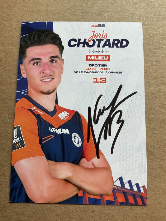 Joris Chotard, France 🇫🇷 Montpellier HSC 2024/25 hand signed - Autographs-World