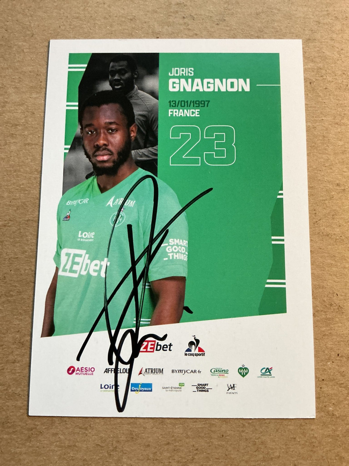 Joris Gnagnon, France 🇫🇷 AS Saint-Étienne 2021/22 hand signed - Autographs-World