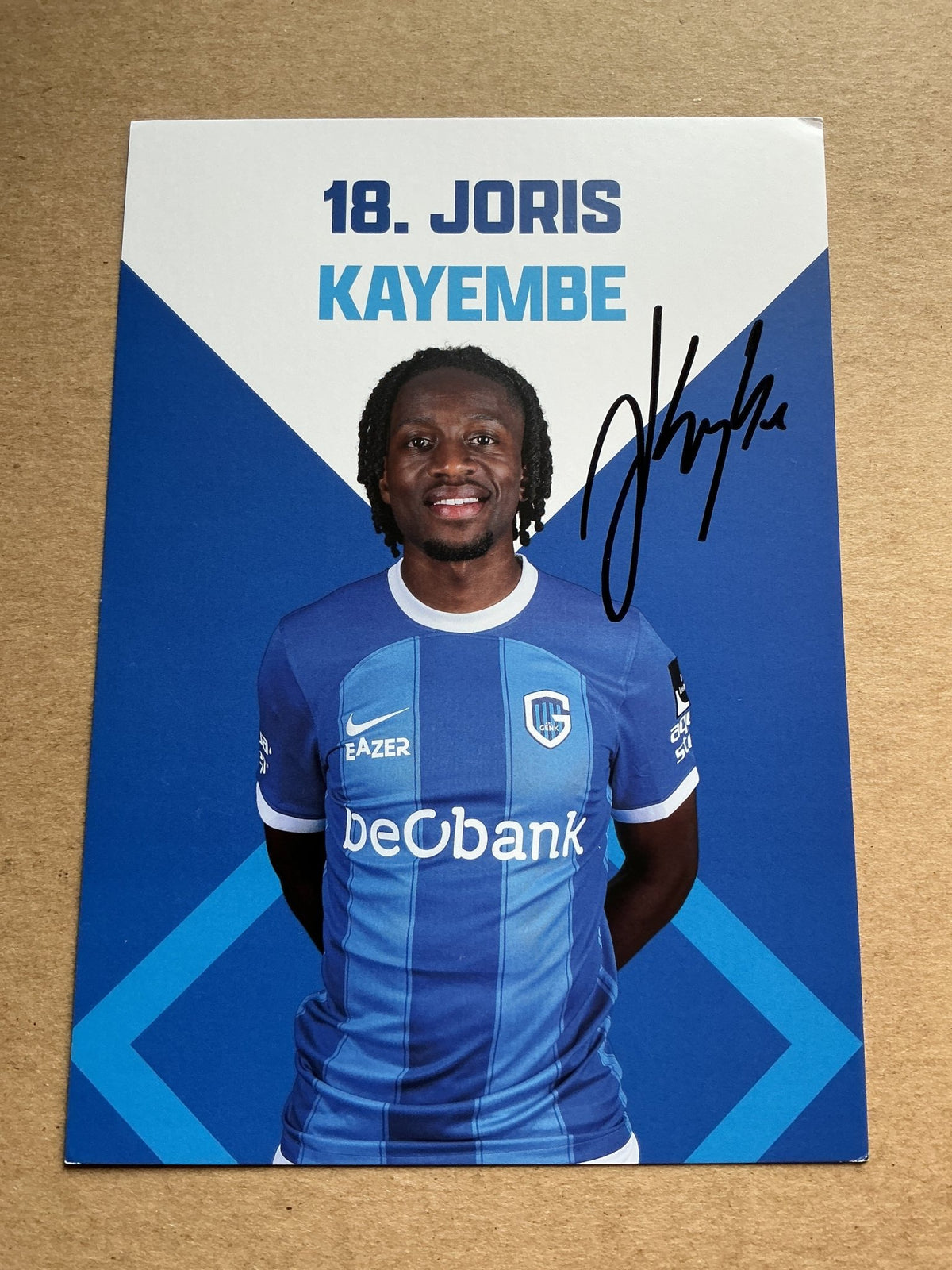 Joris Kayembe, Democratic Republic of Kongo 🇨🇩 KRC Genk 2023/24 hand signed - Autographs-World