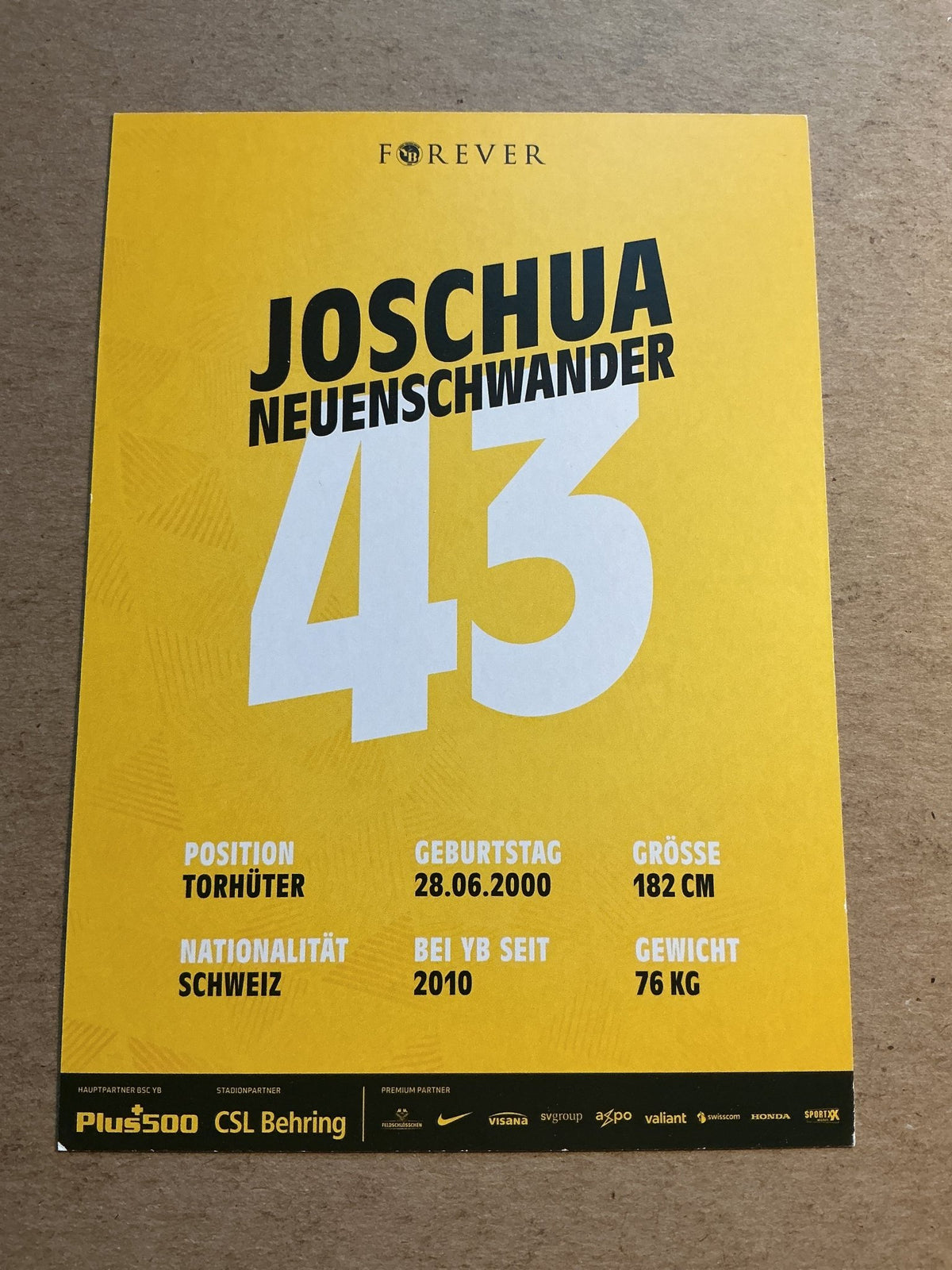Joschua Neuenschwander, Switzerland 🇨🇭 BSC Young Boys 2020/21 hand signed - Autographs-World