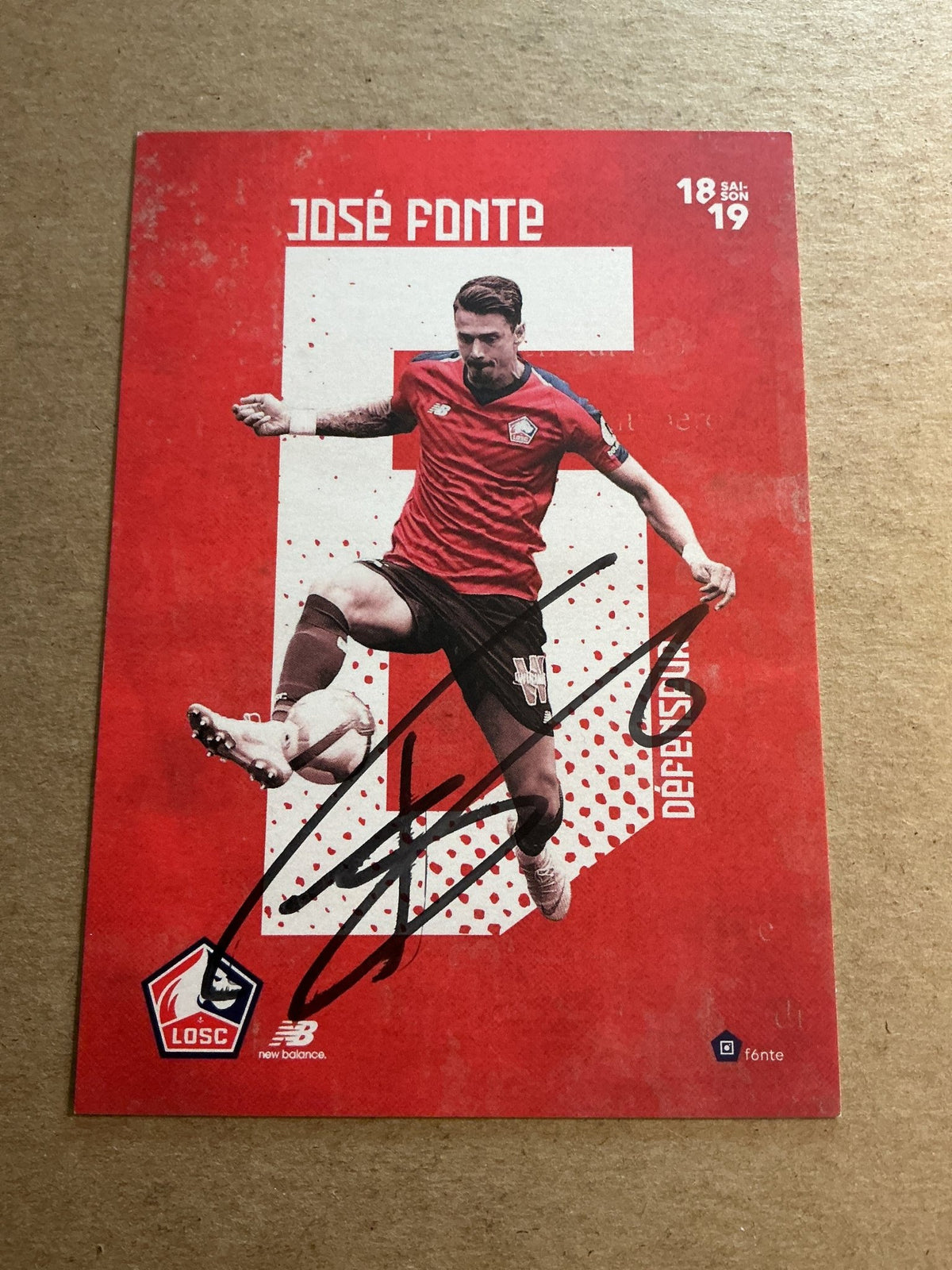 Jose Fonte, Portugal 🇵🇹 Lille OSC 2018/19 hand signed - Autographs-World
