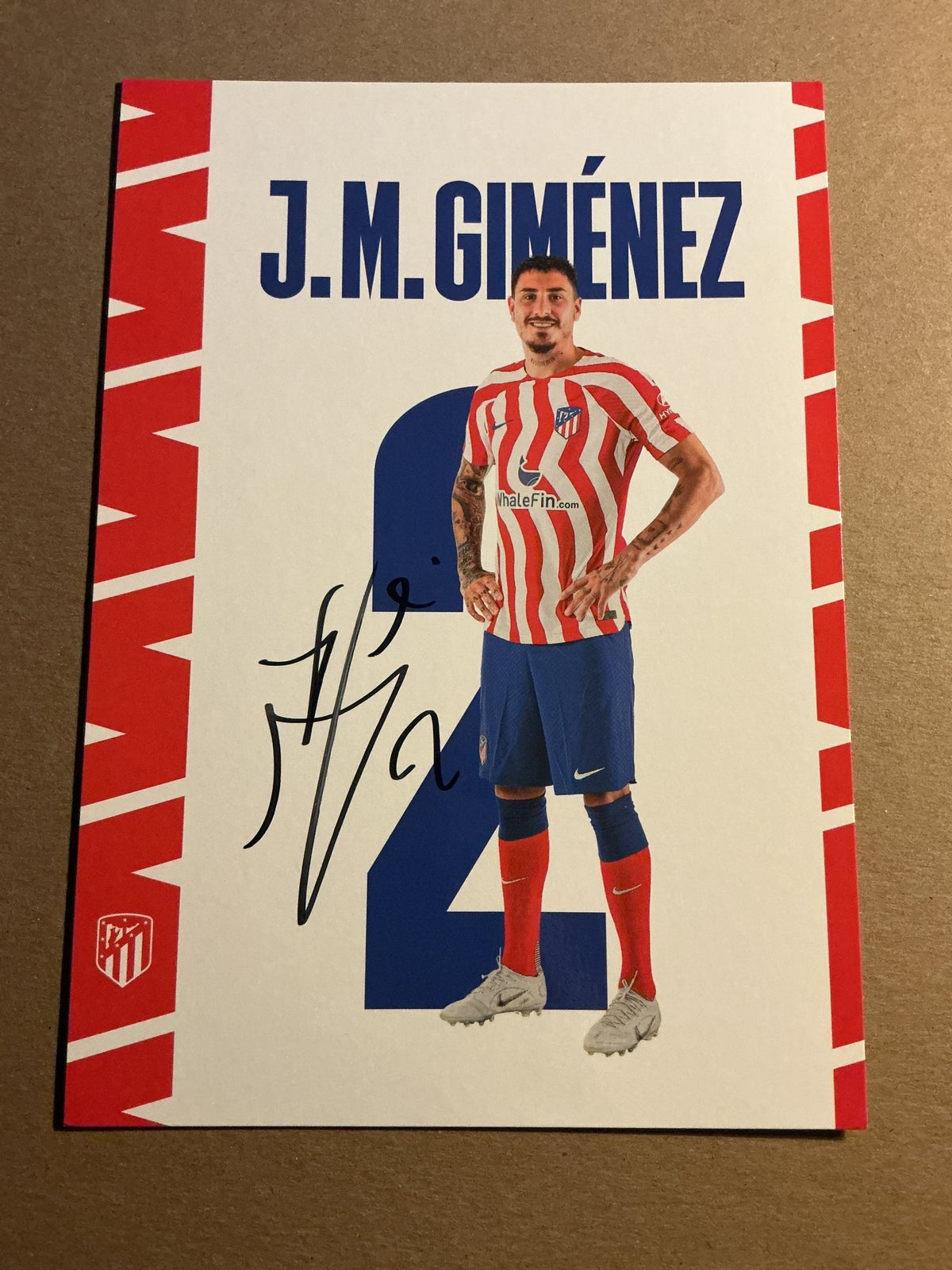 José Giménez, Uruguay 🇺🇾 Atletico Madrid 2022/23 hand signed - Autographs-World