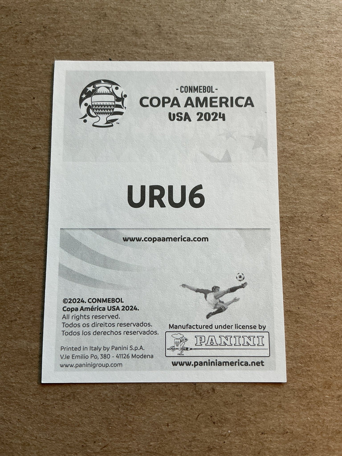 José Gimenez, Uruguay 🇺🇾 Copa America 2024 Panini hand signed - Autographs-World
