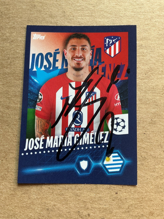 Jose Maria Gimenez, Uruguay 🇺🇾 Atletico Madrid 2023/24 Topps hand signed - Autographs-World