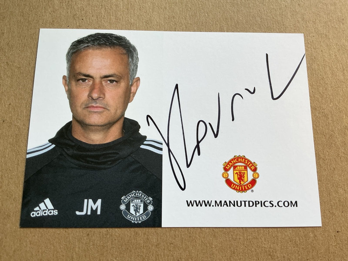 José Mourinho, Portugal 🇵🇹 Manchester United 2017/18 hand signed - Autographs-World