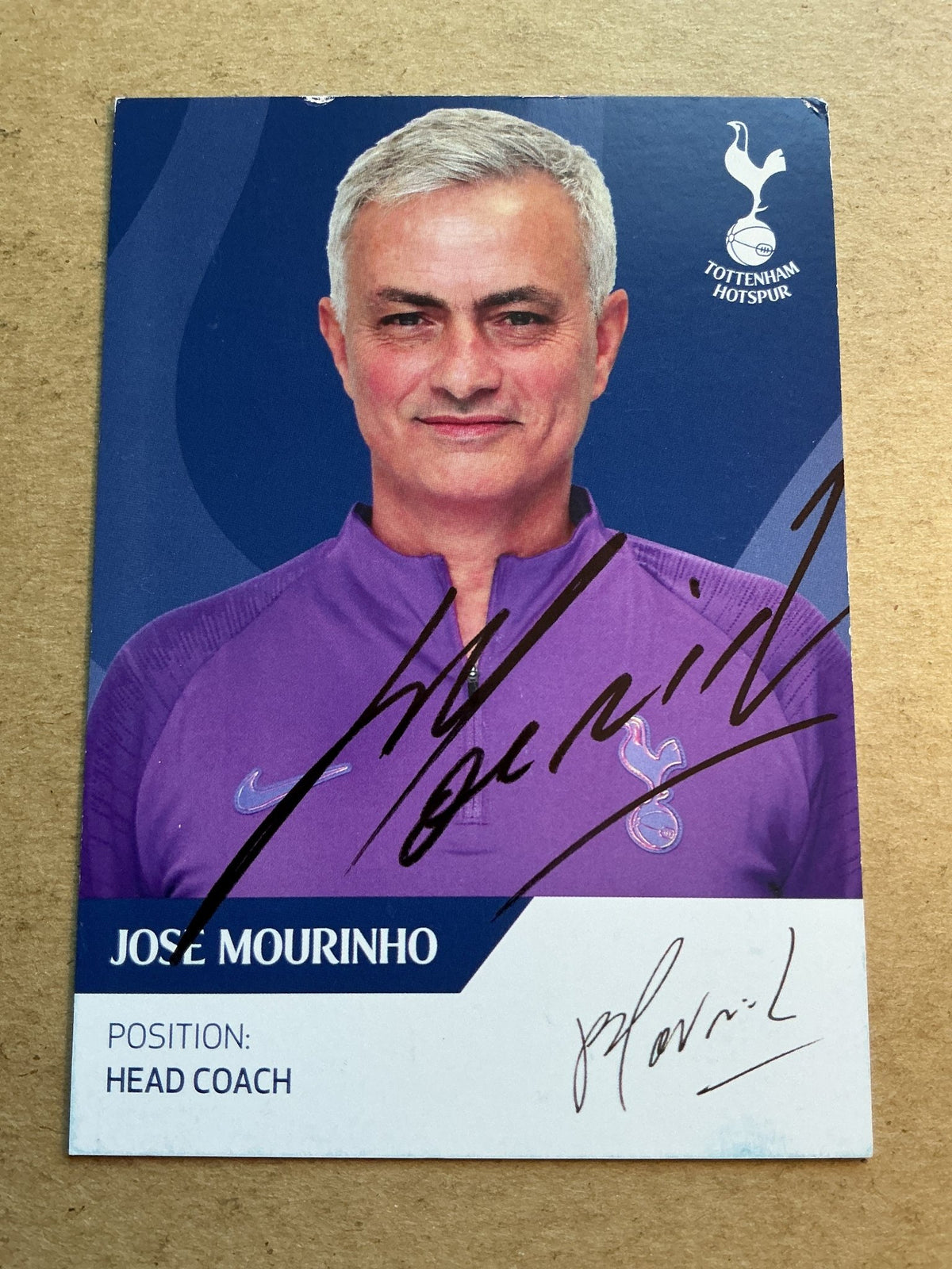 José Mourinho, Portugal 🇵🇹 Tottenham Hotspur FC 2019/20 hand signed - Autographs-World