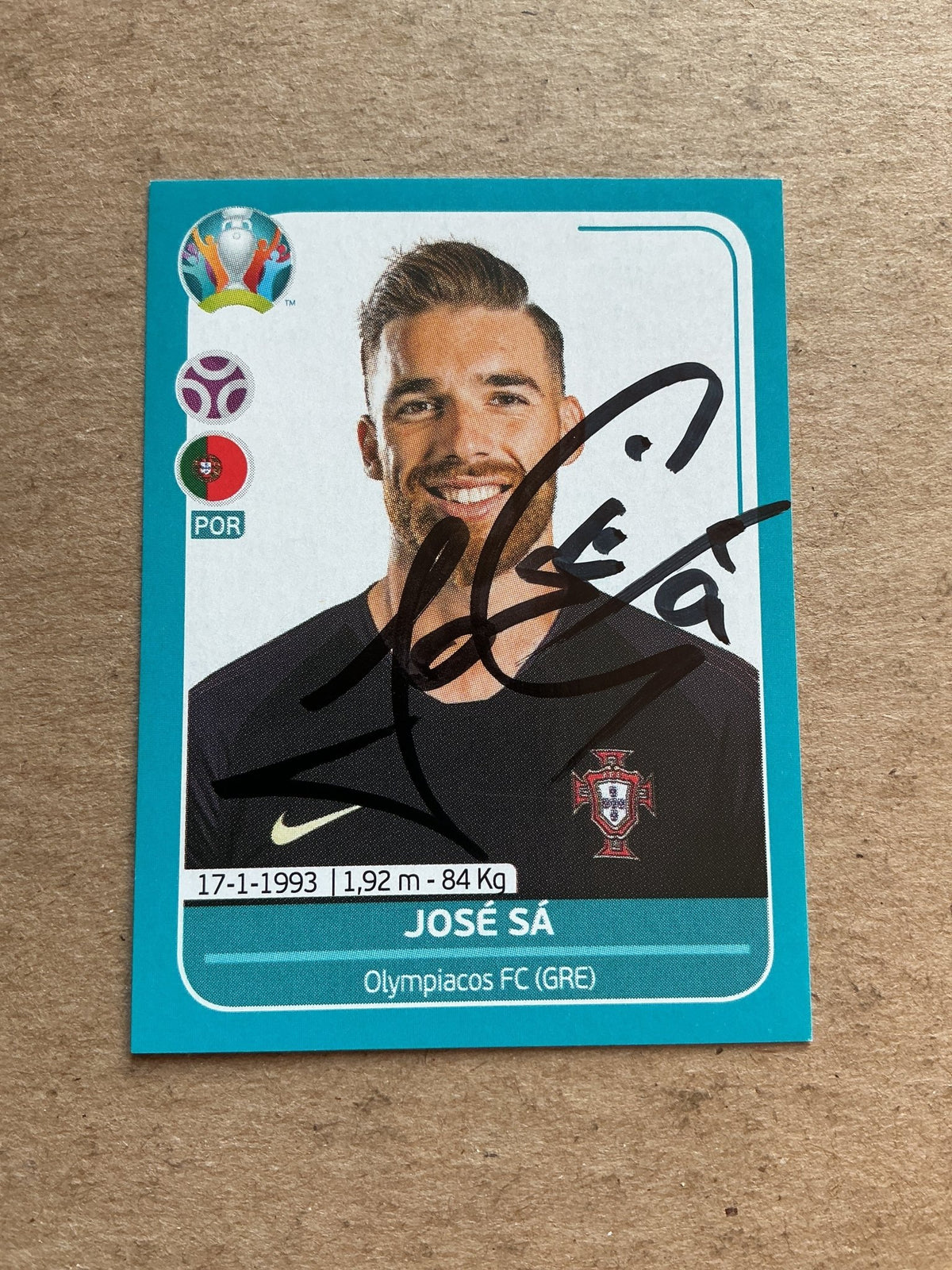 José Sá, Portugal 🇵🇹 UEFA Euro 2020 Panini hand signed - Autographs-World