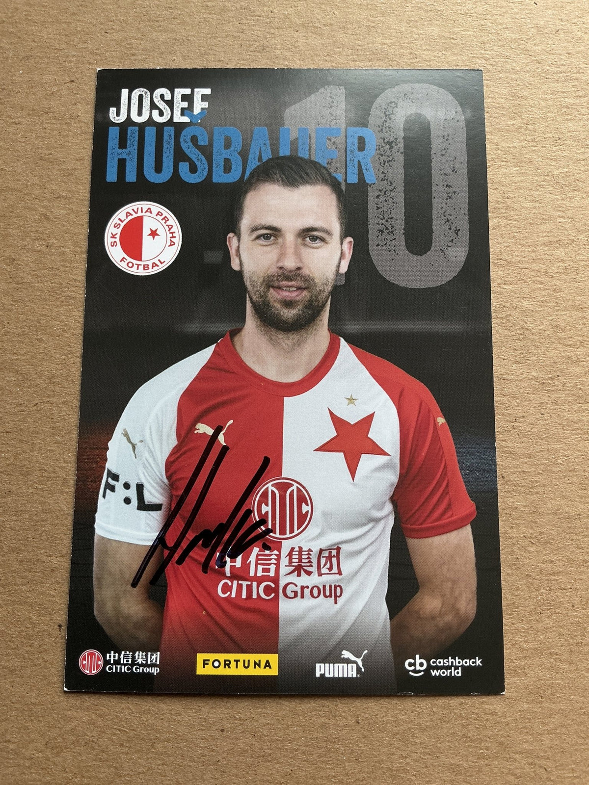 Josef Hušbauer, Czech Republic 🇨🇿 SK Slavia Prague 2019/20 hand signed - Autographs-World