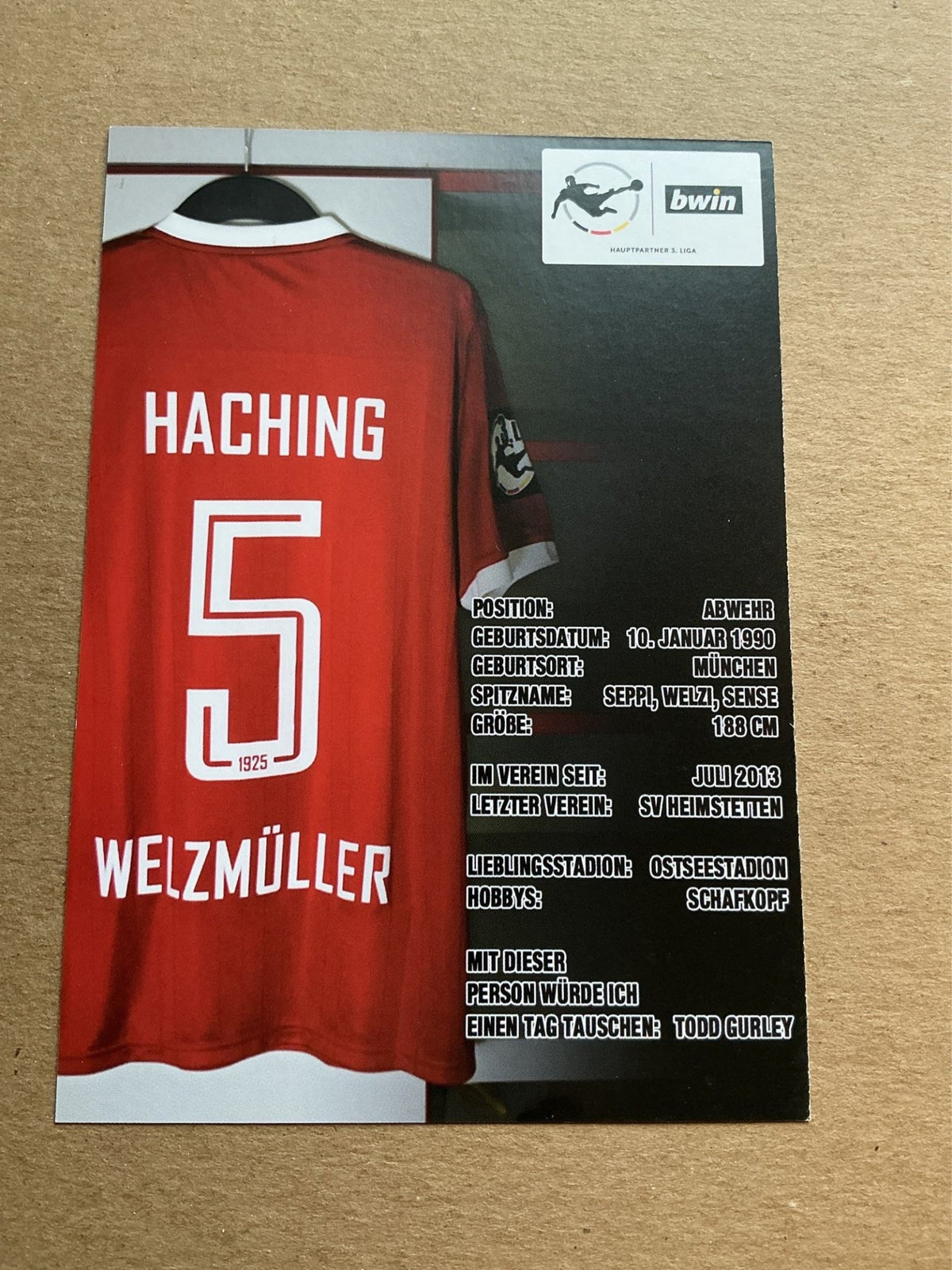 Josef Welzmüller, Germany 🇩🇪 SpVgg Unterhaching 2019/20 hand signed - Autographs-World