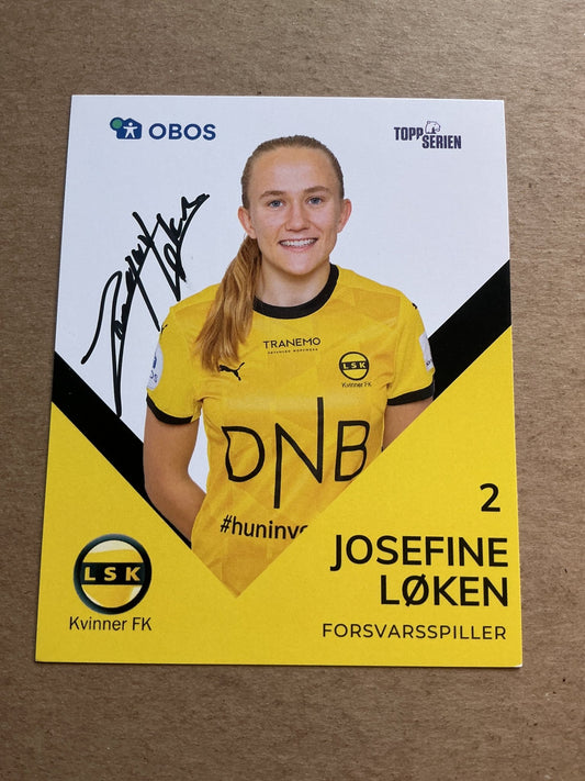 Josefine Løken, Norway 🇳🇴 LSK Kvinner 2024/25 hand signed - Autographs-World